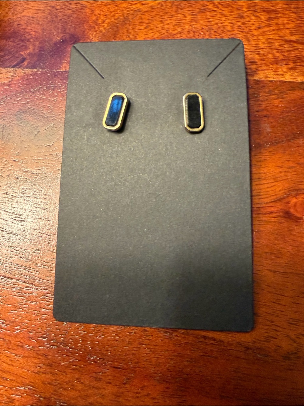 World Market Black & Gold Geometric Stud Earrings